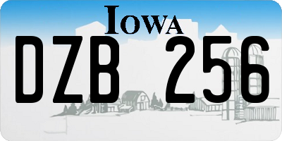 IA license plate DZB256