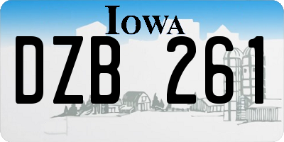 IA license plate DZB261