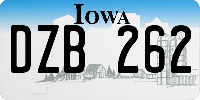 IA license plate DZB262