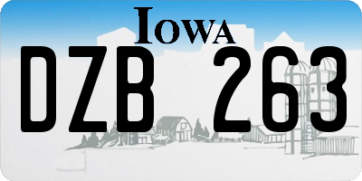 IA license plate DZB263