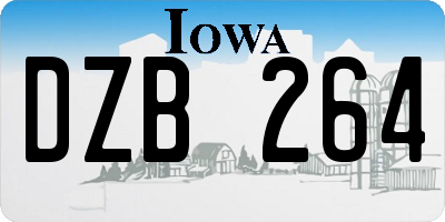 IA license plate DZB264