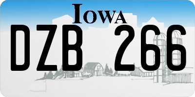 IA license plate DZB266