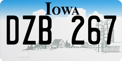 IA license plate DZB267