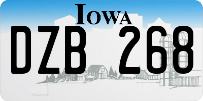 IA license plate DZB268