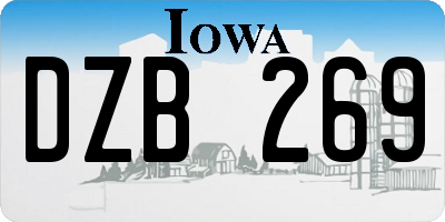 IA license plate DZB269