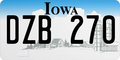 IA license plate DZB270