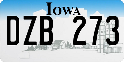 IA license plate DZB273