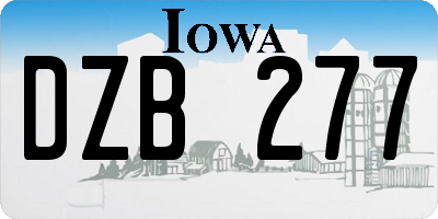 IA license plate DZB277