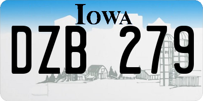 IA license plate DZB279