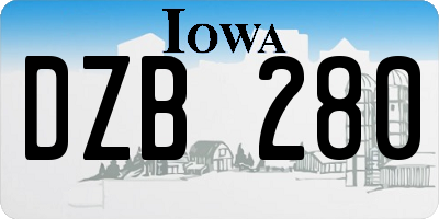 IA license plate DZB280