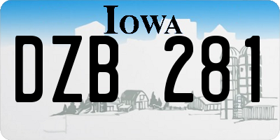 IA license plate DZB281
