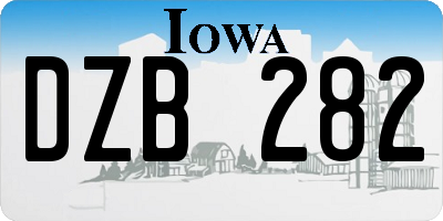 IA license plate DZB282