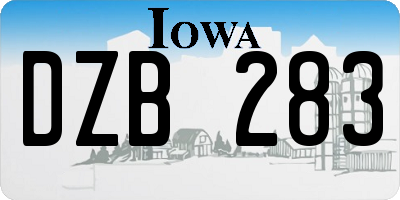 IA license plate DZB283