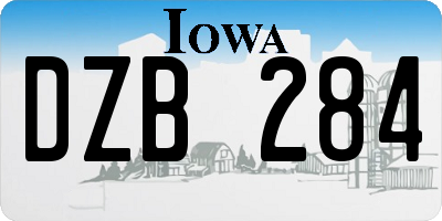 IA license plate DZB284