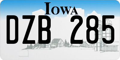 IA license plate DZB285