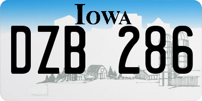 IA license plate DZB286