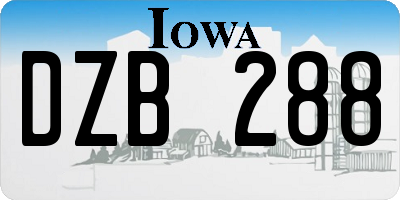 IA license plate DZB288