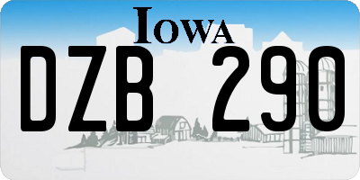 IA license plate DZB290