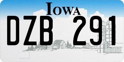 IA license plate DZB291