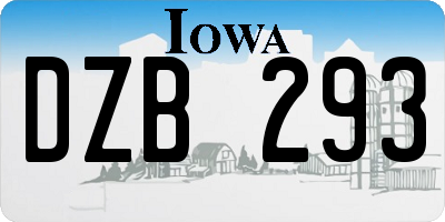 IA license plate DZB293