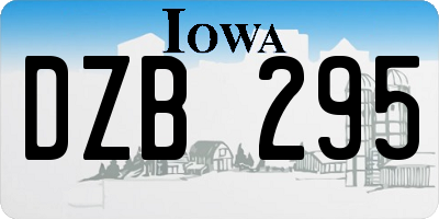 IA license plate DZB295