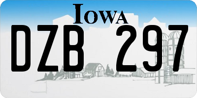 IA license plate DZB297