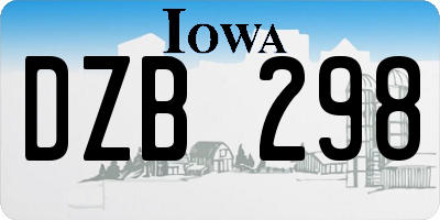 IA license plate DZB298