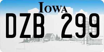 IA license plate DZB299