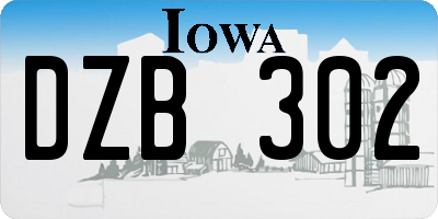 IA license plate DZB302