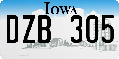 IA license plate DZB305