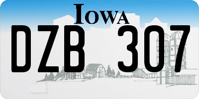 IA license plate DZB307