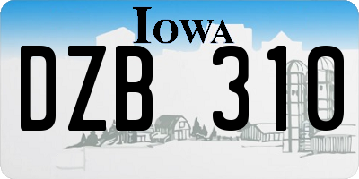 IA license plate DZB310