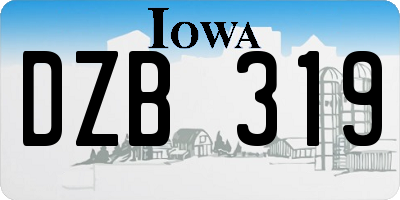 IA license plate DZB319