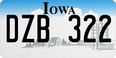 IA license plate DZB322