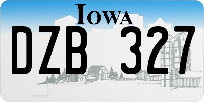 IA license plate DZB327