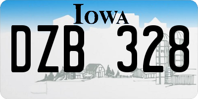 IA license plate DZB328