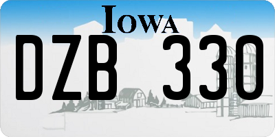 IA license plate DZB330