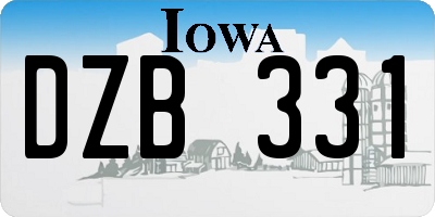 IA license plate DZB331