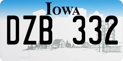 IA license plate DZB332