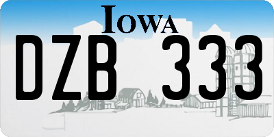 IA license plate DZB333