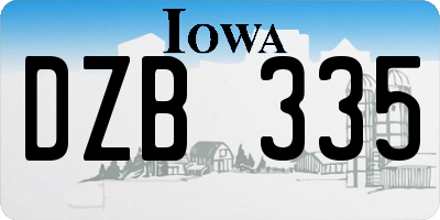 IA license plate DZB335