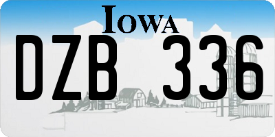 IA license plate DZB336