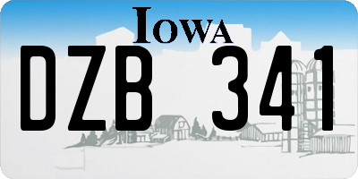 IA license plate DZB341
