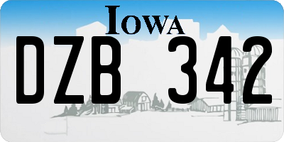 IA license plate DZB342