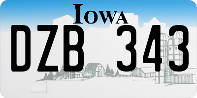 IA license plate DZB343