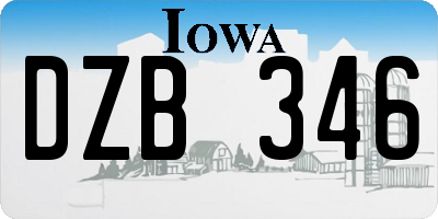 IA license plate DZB346