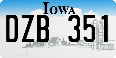 IA license plate DZB351