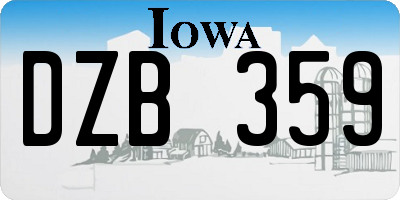 IA license plate DZB359