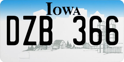 IA license plate DZB366