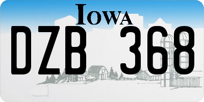 IA license plate DZB368